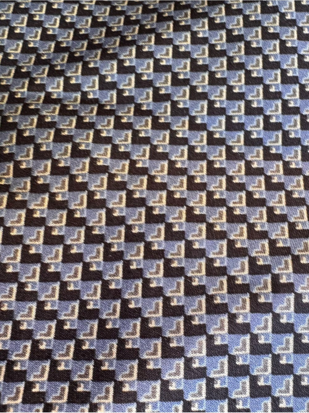bill blass Blue and Gray Micro-Check Silk Tie - Picture 2 of 4
